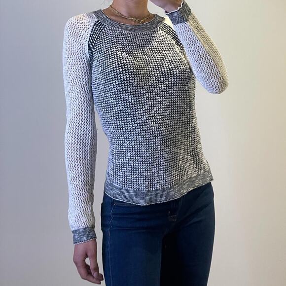 White and Black Knitted Sweater - Picture 1 of 5
